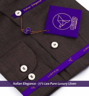 Milano- Cedar Brown Solid Linen- 77's Lea Pure Luxury Linen