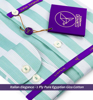Francisco- Turquoise & White Stripe