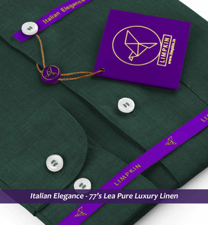 Newburgh- Emerald Green Linen- Mandarin Collar