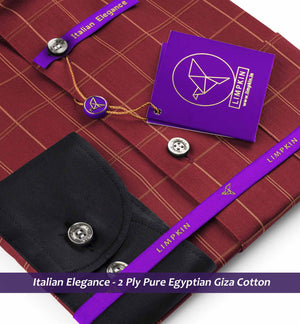 Sanibel- Burgundy & Beige Check- Black Collar