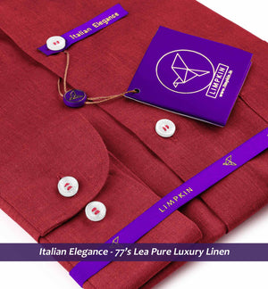 Moncler- Crimson Red Linen- Button Down