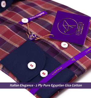 Solviati- Burgundy & Beige Check