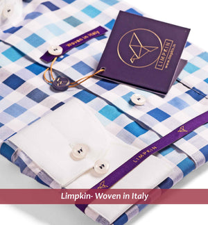 Manchester- Blue & Turquoise Check- White Collar