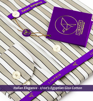 Columbus- Beige & Mocha Brown Stripe