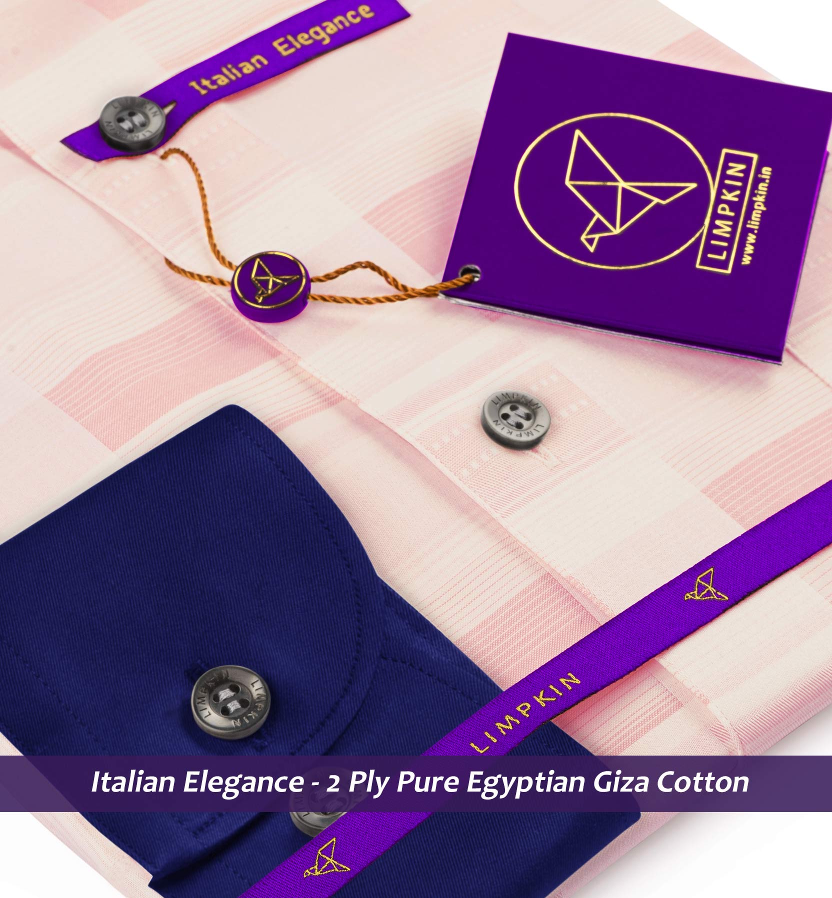 Finland- Ivory & Lemonade Pink Check- Navy Collar