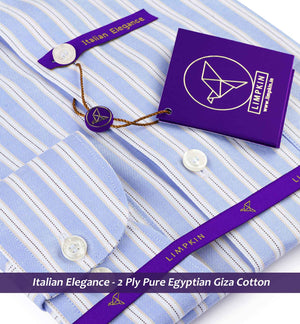 Navona- Azure Blue & Navy Stripe