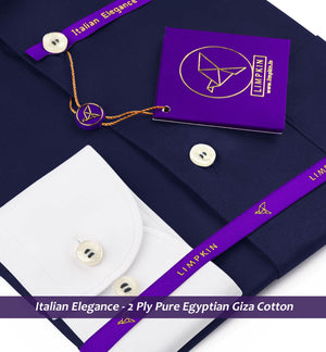 Nevada- Navy Magical Solid- White Collar