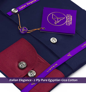 Houston- Navy Magical Solid- Burgundy Collar