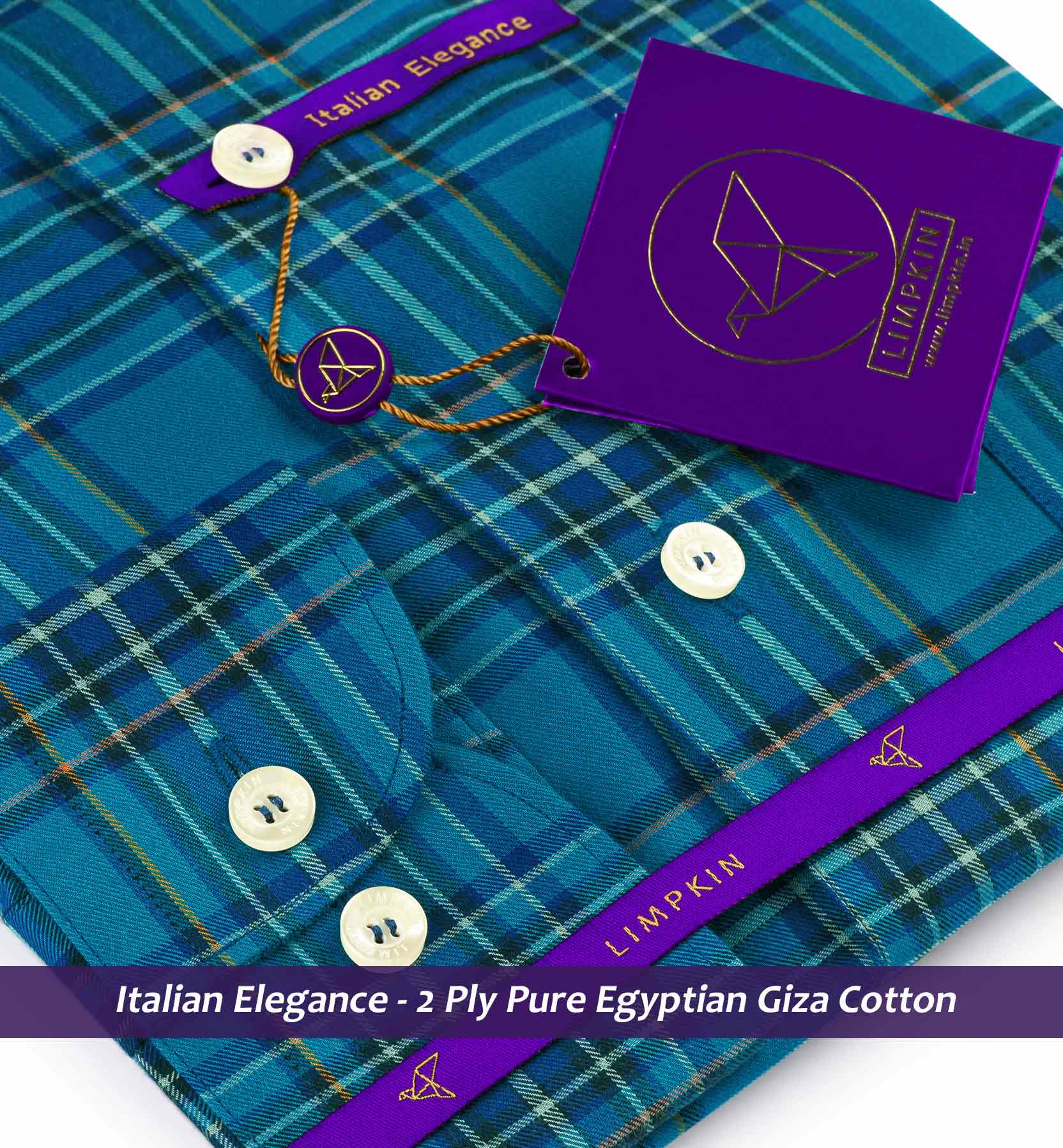 Rimini- Teal Blue & Navy Check