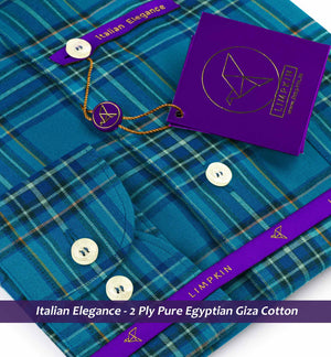 Rimini- Teal Blue & Navy Check