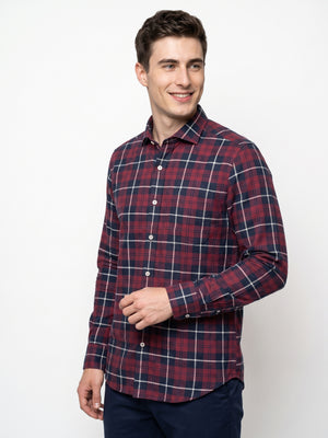 Santorini- Burgundy & Navy Check