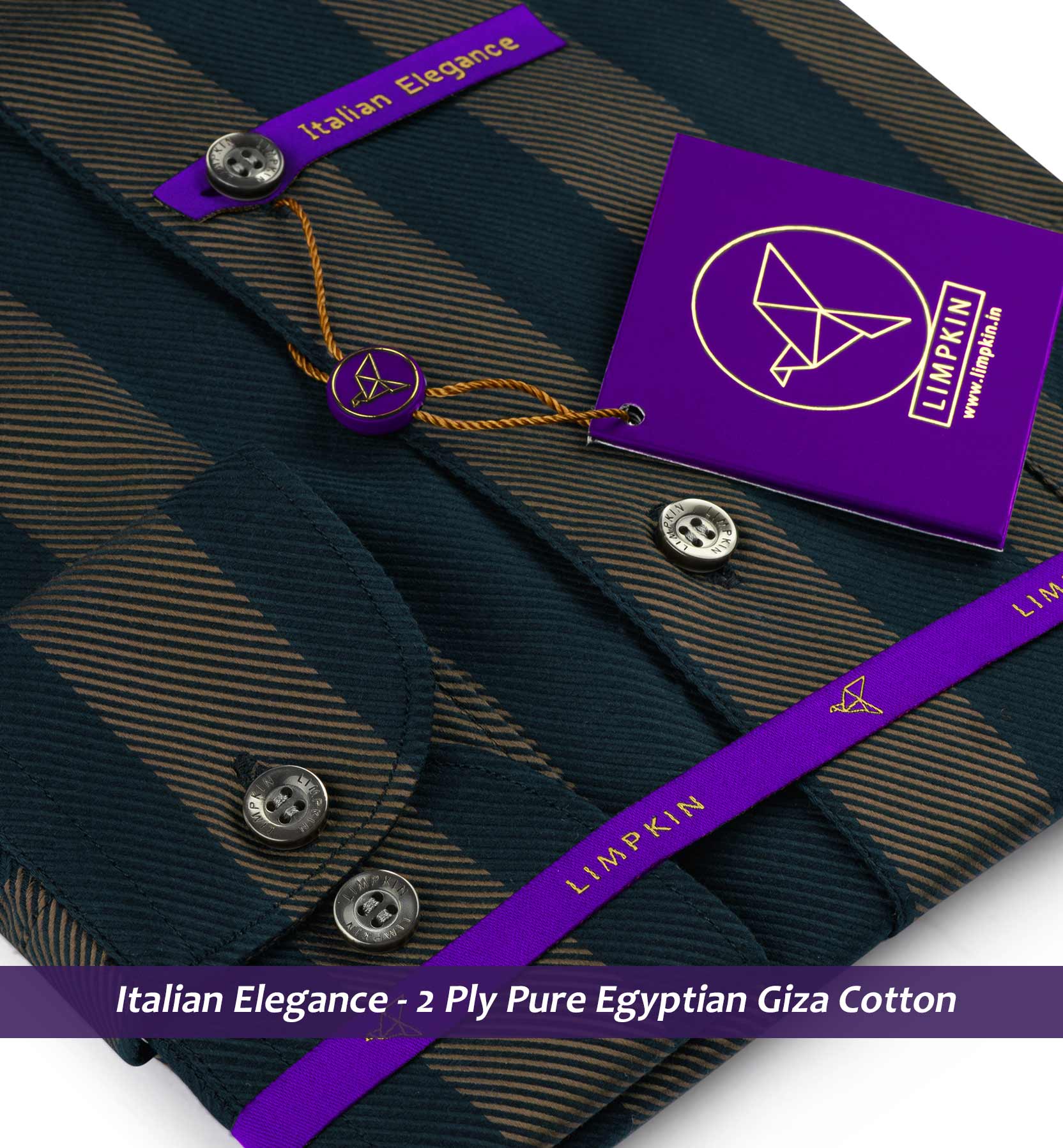 Moncton- Teal Green & Beige Stripe