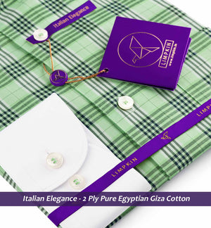 Vagator- Mint Green & White Check- White Collar