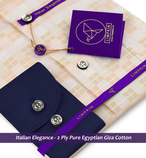 Montreux- Cantaloupe Orange Check- Navy Collar