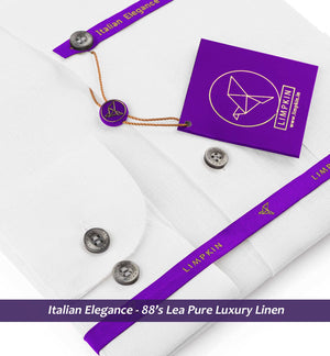 Vatican- Pure White Linen with Contrast Details