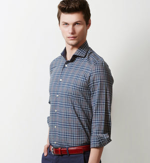 Selena- Navy & Grey Check