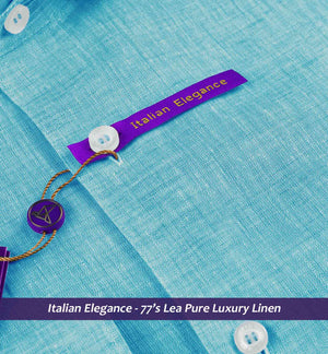 Portofino- Turquoise Blue Solid Linen