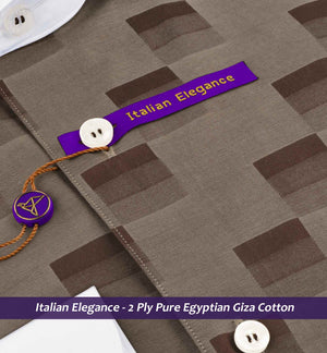 Galway- Cedar Brown Check- White Collar