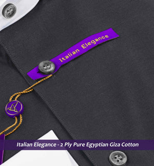 Toulouse- Anchor Grey Solid- White Collar