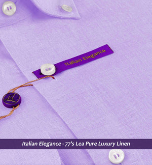 Porus- Periwinkle Lilac Solid Linen- Button Down