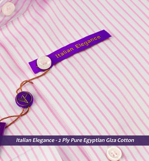 Lombardy- Flamingo Pink & White Stripe