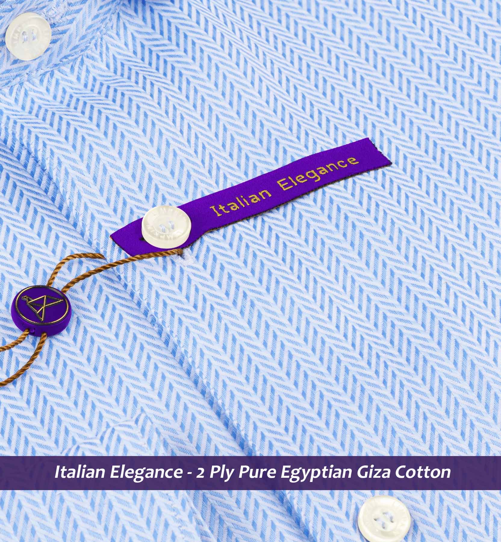 Luxor- Azure Blue & White Stripe