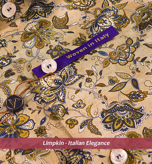 Monet- Beige & Navy Floral Print