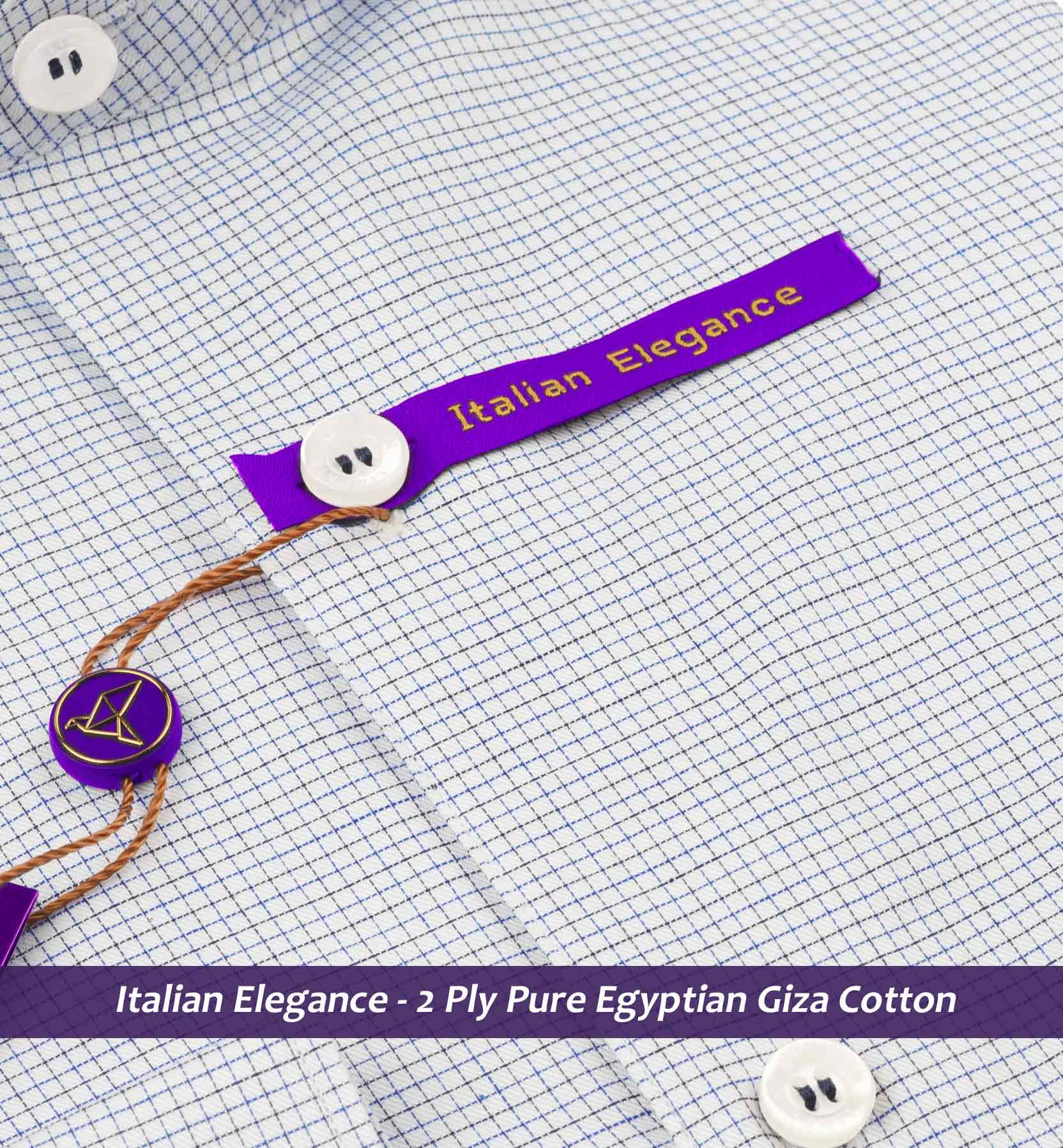 Petersburg- Navy & White Pin Check