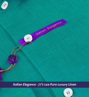 Brisbane- Emerald Green Solid Linen- 77's Lea Pure Luxury Linen