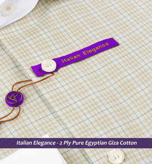 Dublin- Beige & Moss Green Check- White Collar