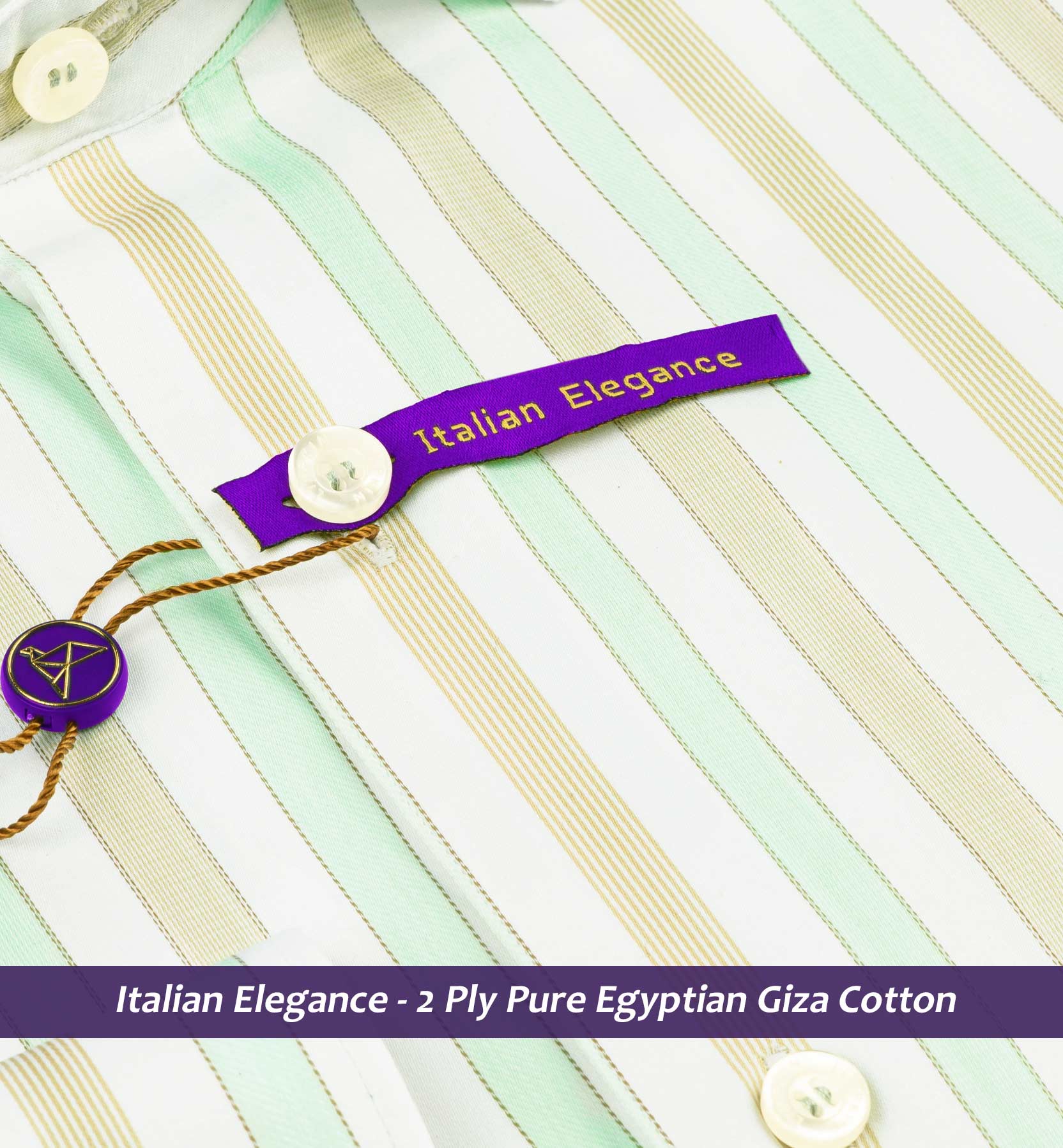 Niagara- Mint Green & Beige Stripe