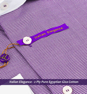 Rafina- Deep Purple & White Structure- White Collar