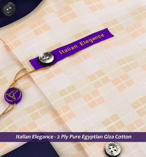 Montreux- Cantaloupe Orange Check- Navy Collar