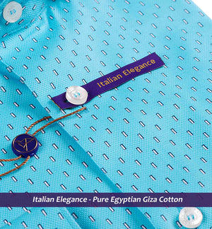 Queensland- Turquoise & Navy Print