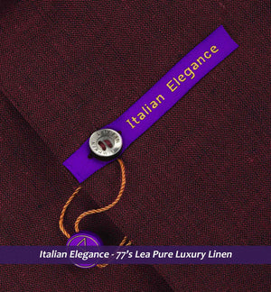 Portugal- Burgundy Solid Linen- 77's Lea Pure Luxury Linen