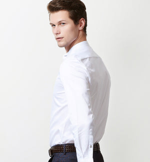 Vatican- Pristine Pure White with Print- Mandarin Collar