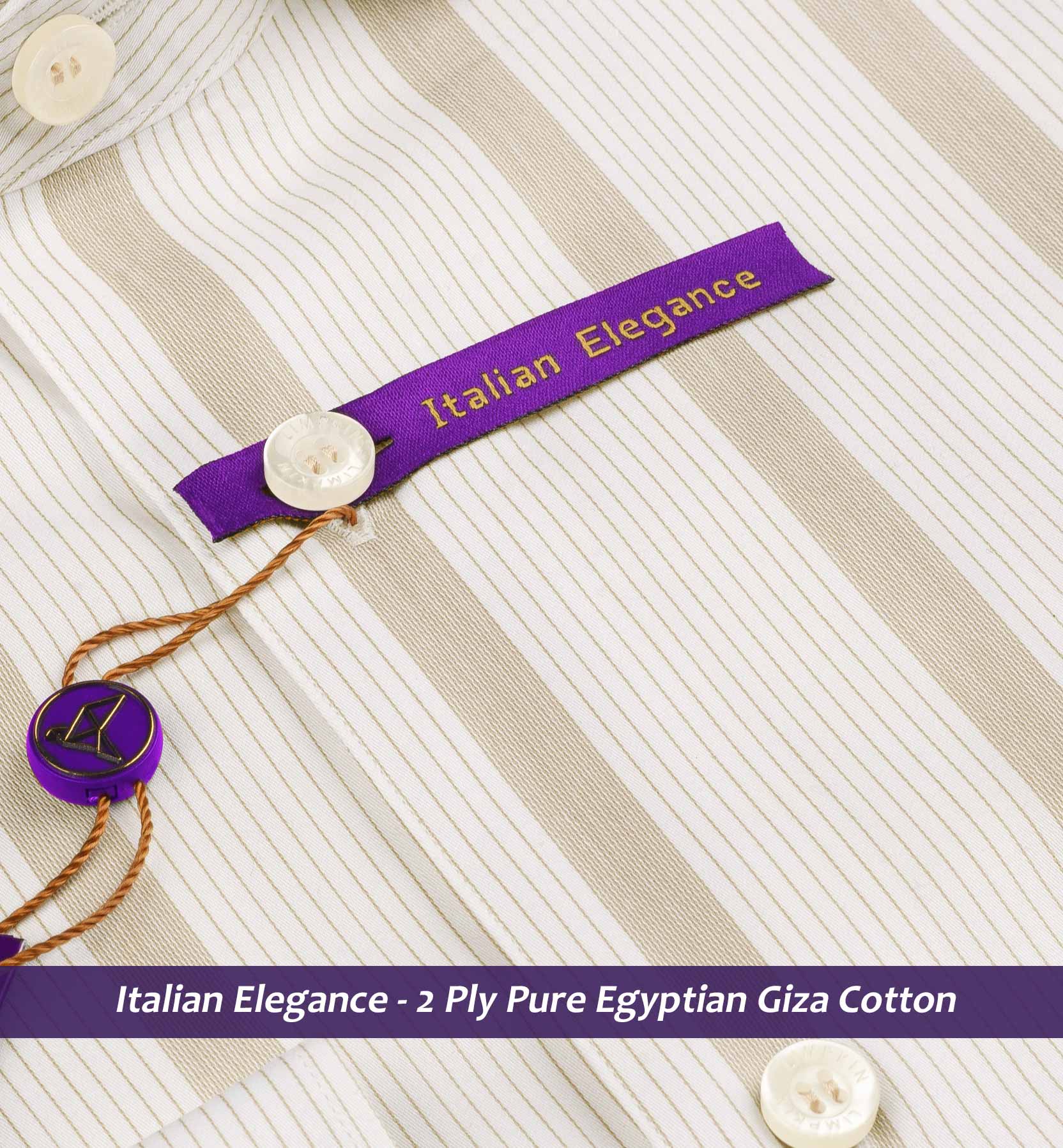 Petersburg- Beige & White Stripe