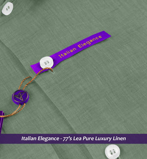 Davos- Sage Green Solid Linen- 77's Lea Pure Luxury Linen