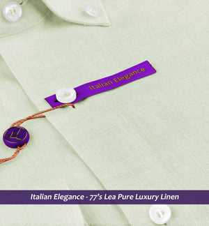 Santorini- Pearl Beige Linen- Button Down- 77's Lea Pure Luxury Linen