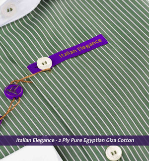 Toulouse- Basil Green & White Stripe