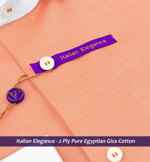 Genoa- Apricot Orange Solid- White Collar