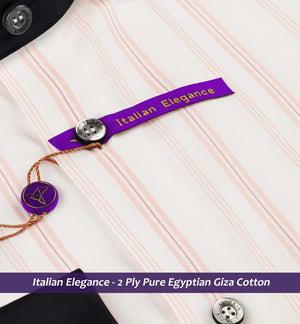 Coventry- Carnation Pink Stripe- Black Collar