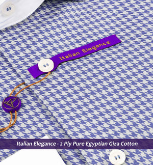 Paris- Florentine Blue & Beige Structure with White Collar