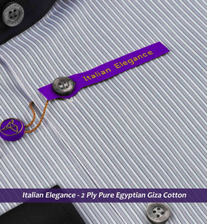 Porus- Cloud Grey & White Stripe- Black Collar