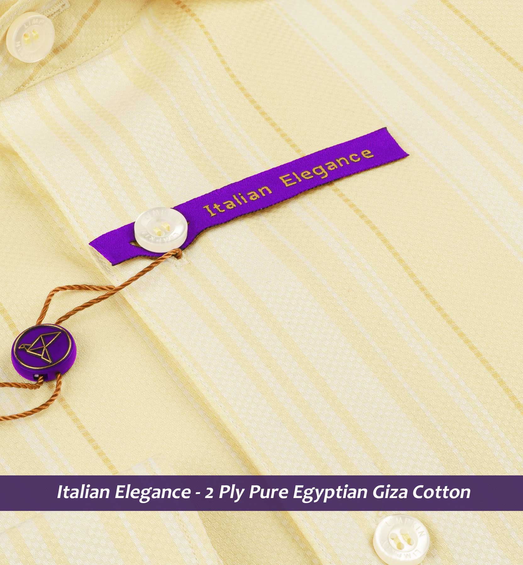 Postiano- Daffodil Yellow & White Stripe