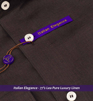 Milano- Cedar Brown Solid Linen- 77's Lea Pure Luxury Linen