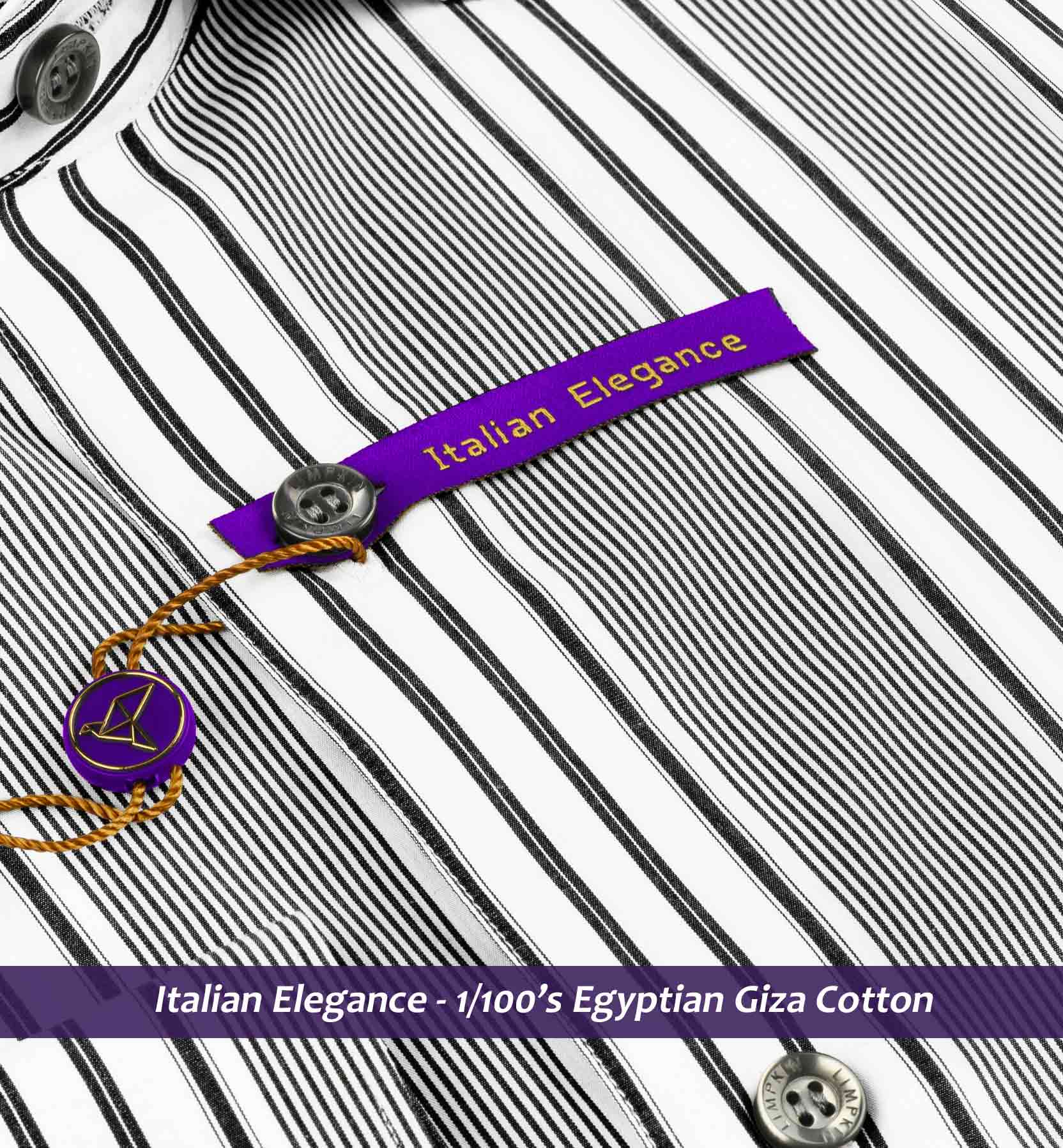 Montford- Black & White Stripe- 1/100 Egyptian Giza Cotton