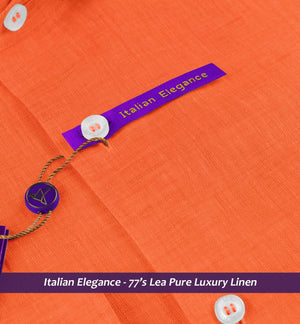 Nikiti- Tangerine Orange Solid Linen