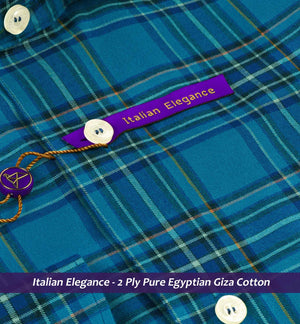 Rimini- Teal Blue & Navy Check