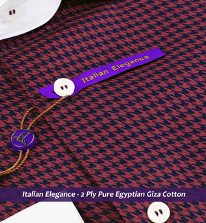 Elgin- Burgundy & Navy Structure- White Collar